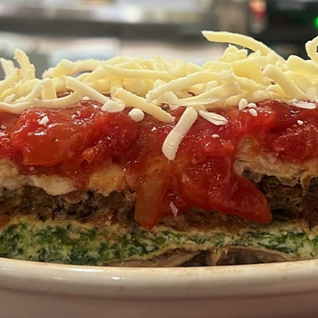 Beef or Vegetable Lasagna.