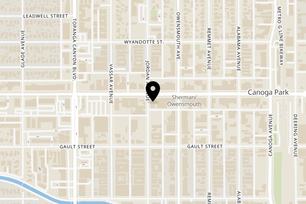 Map showing the location of Grandi Italiani on 21730 Sherman Way in Canoga Park
